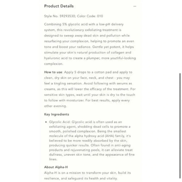 Alpha H Liquid Gold Exfoliating Treatment - Picture 3 of 4